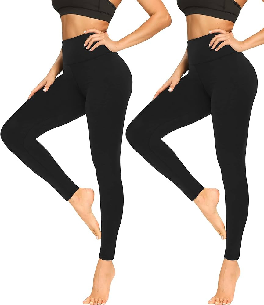 Soft Leggings for Women - High Waisted Tummy Control No See Through Workout Yoga Pants | Amazon (US)