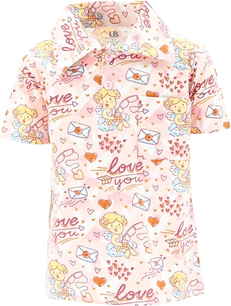 Unique Baby Boys Valentines Day Candy Hearts Polo Shirt | Amazon (US)