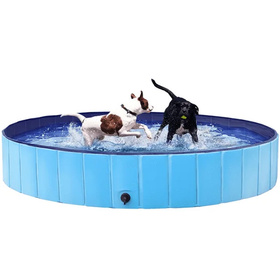 Yaheetech Portable PVC Swimming Pool with Non-slip Bottom for Dogs Cats, XXL, Blue | Walmart (US)