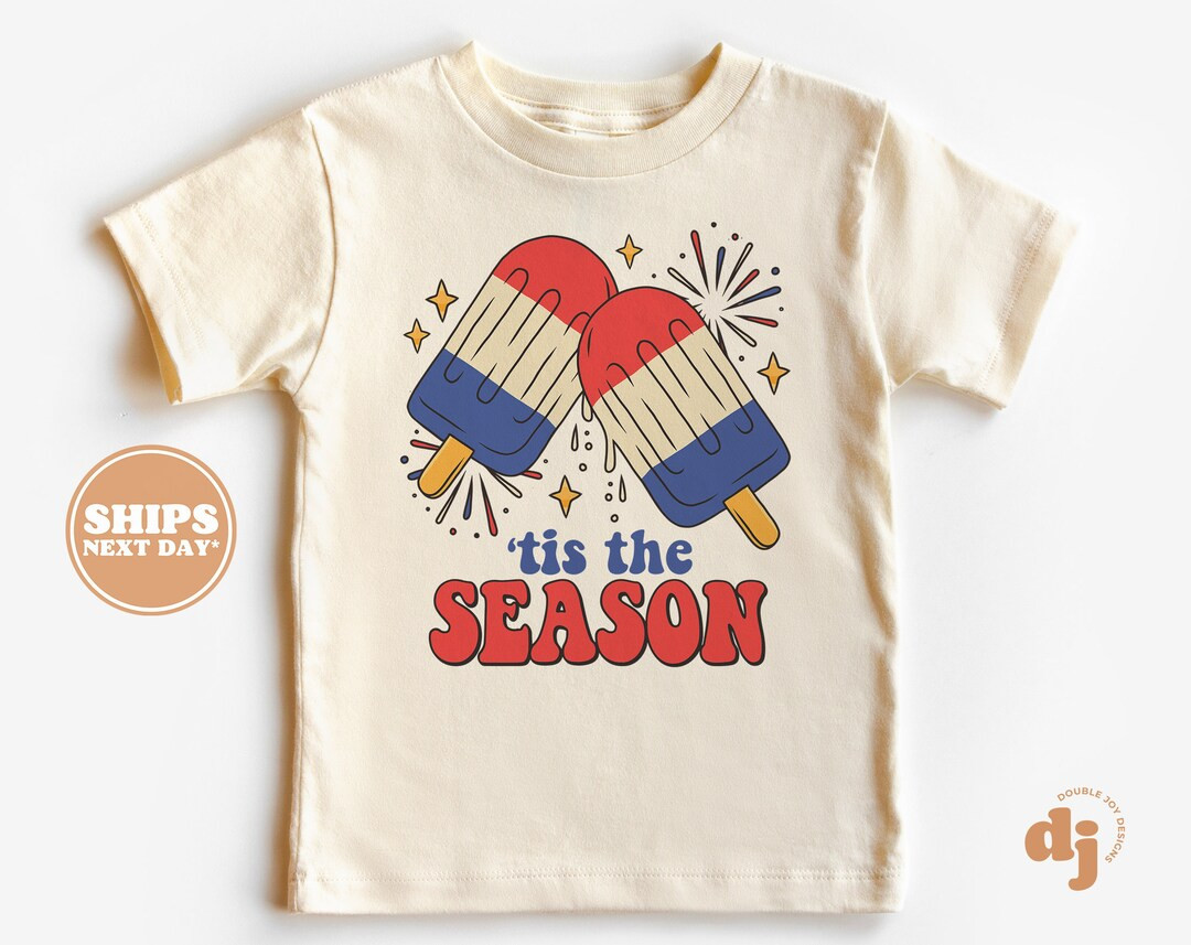 Toddler T-shirt Tis the Season 4th of July Memorial Day Kids Tshirt Retro Natural Infant, Toddler... | Etsy (US)