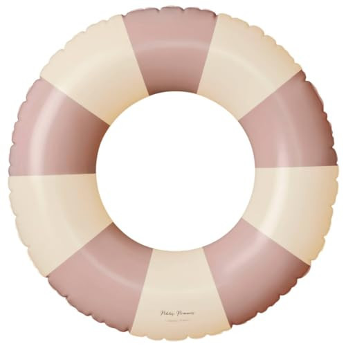 Petites Pommes Donut Pool Float for Kids & Toddlers - Durable Inner Tube, Handprinted Classic Striped Design Swimming Tube, Soft Comfort Seaming, Packable Floats for Travel, Baby Pink, 24 inch | Amazon (US)
