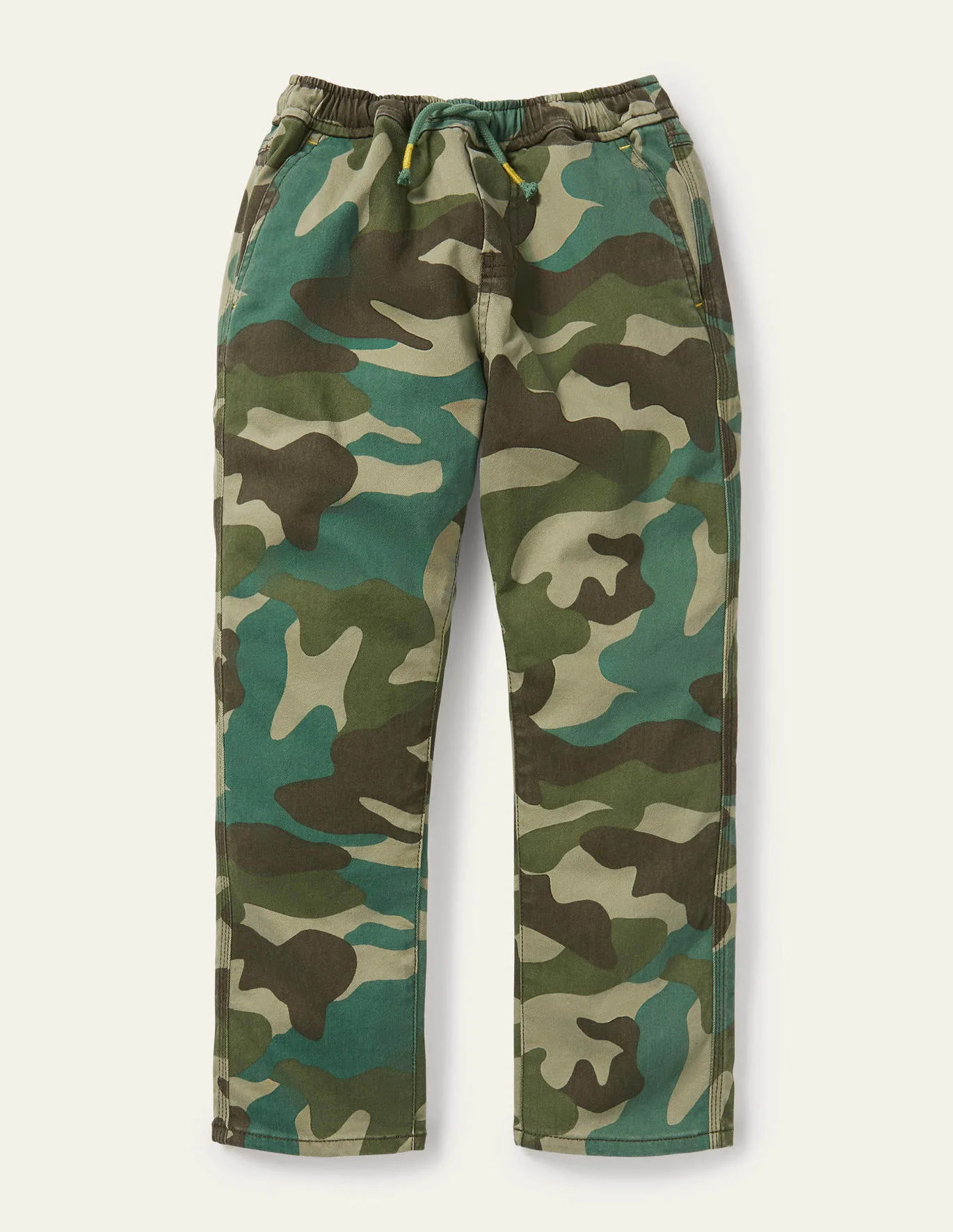 Relaxed Slim Pull-on Pants - Green Camouflage | Boden US | Boden (US)