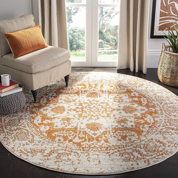 SAFAVIEH Madison Collection MAD603P Oriental Snowflake Medallion Distressed Non-Shedding Dining R... | Amazon (US)