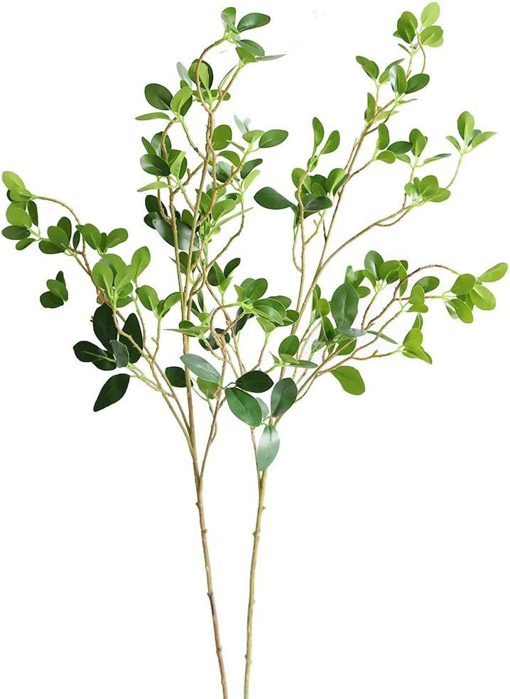 MUFEN 2pcs 41.3" Artificial Eucalytus Plant Green Branches Fake Leaf for Shop Garden Office Home Dec | Amazon (US)