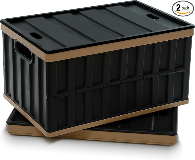 Citylife 64L Collapsible Storage Bins with Lids Plastic Storage Containers for Organizing Stackab... | Amazon (US)