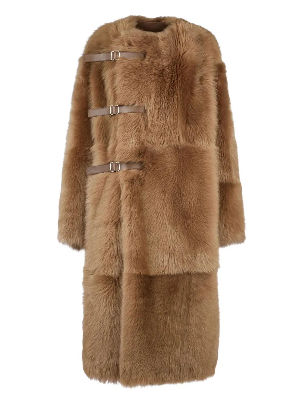 buckled shearling coat | Farfetch Global