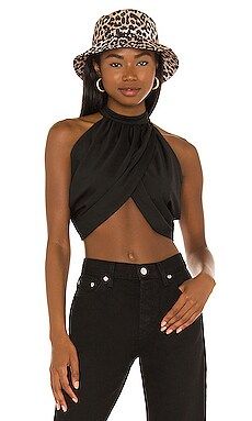 superdown Emani Wrap Crop Top in Black from Revolve.com | Revolve Clothing (Global)