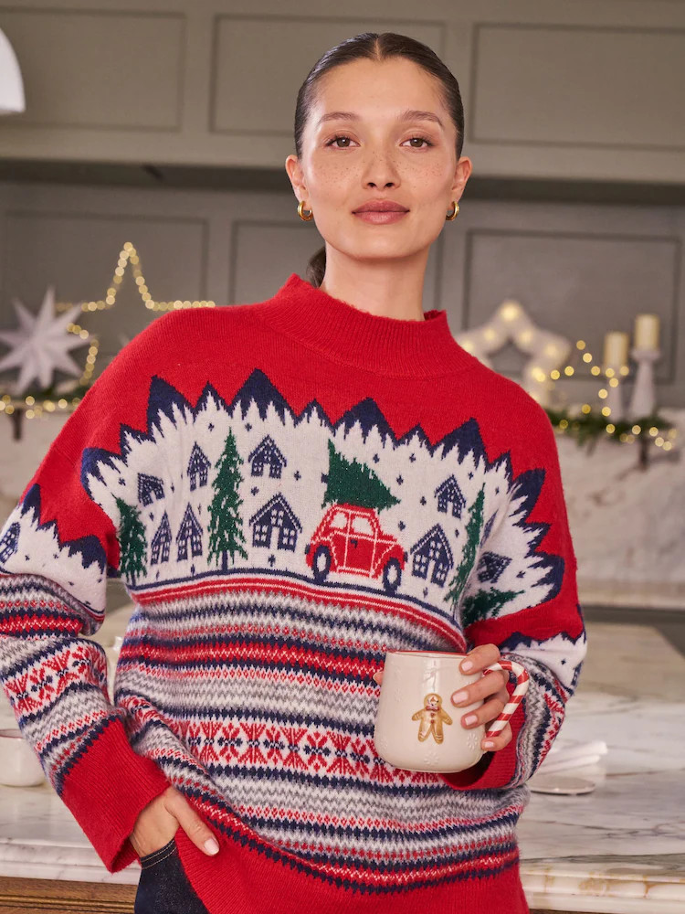 Rotes Norwegermuster - Weihnachtspullover, Familienkollektion | Next EU