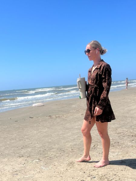 Leopard Print Wrap Dress Bathing Suit Cover up (also comes in black) so chic can be worn as a dress or coverup and it’s inexpensive (it’s under $20!)

#LTKSeasonal #LTKtravel #LTKswim