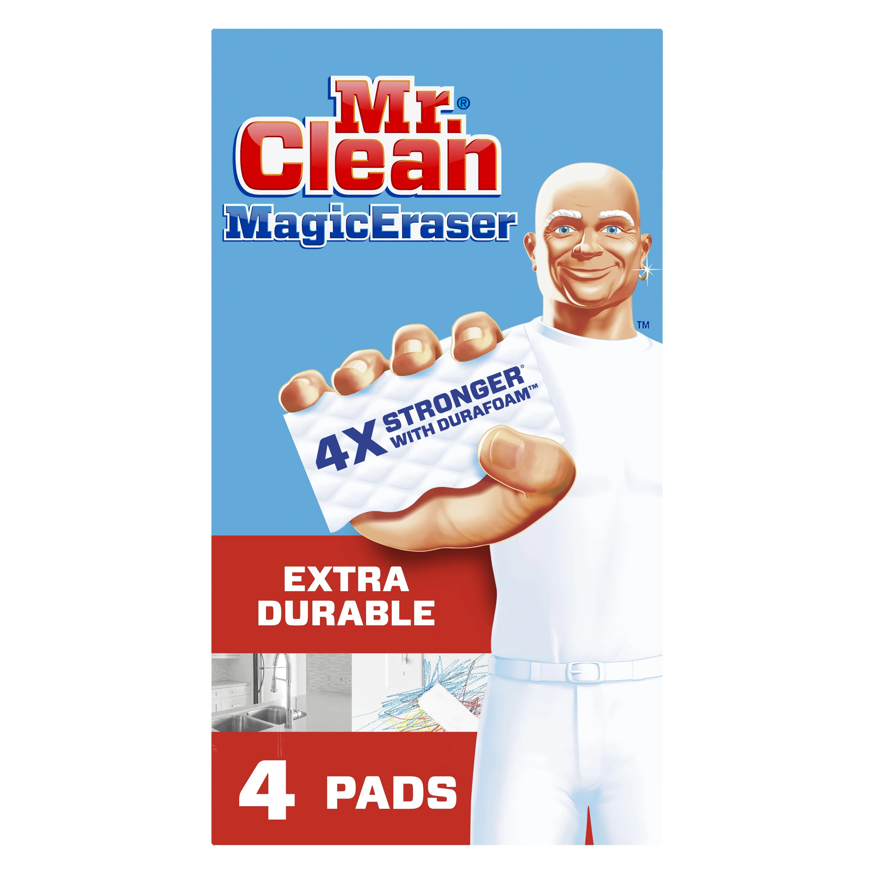 Mr. Clean Magic Eraser Extra Durable Cleaning Pad, 4 ct | Walmart (US)