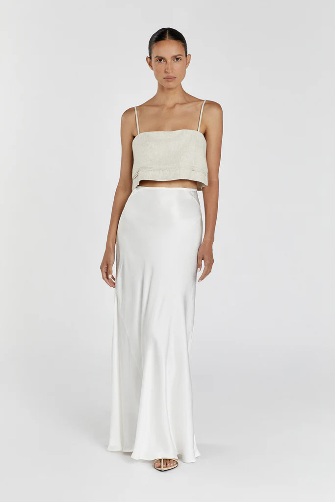LAINIE NATURAL LINEN CROP TOP | DISSH