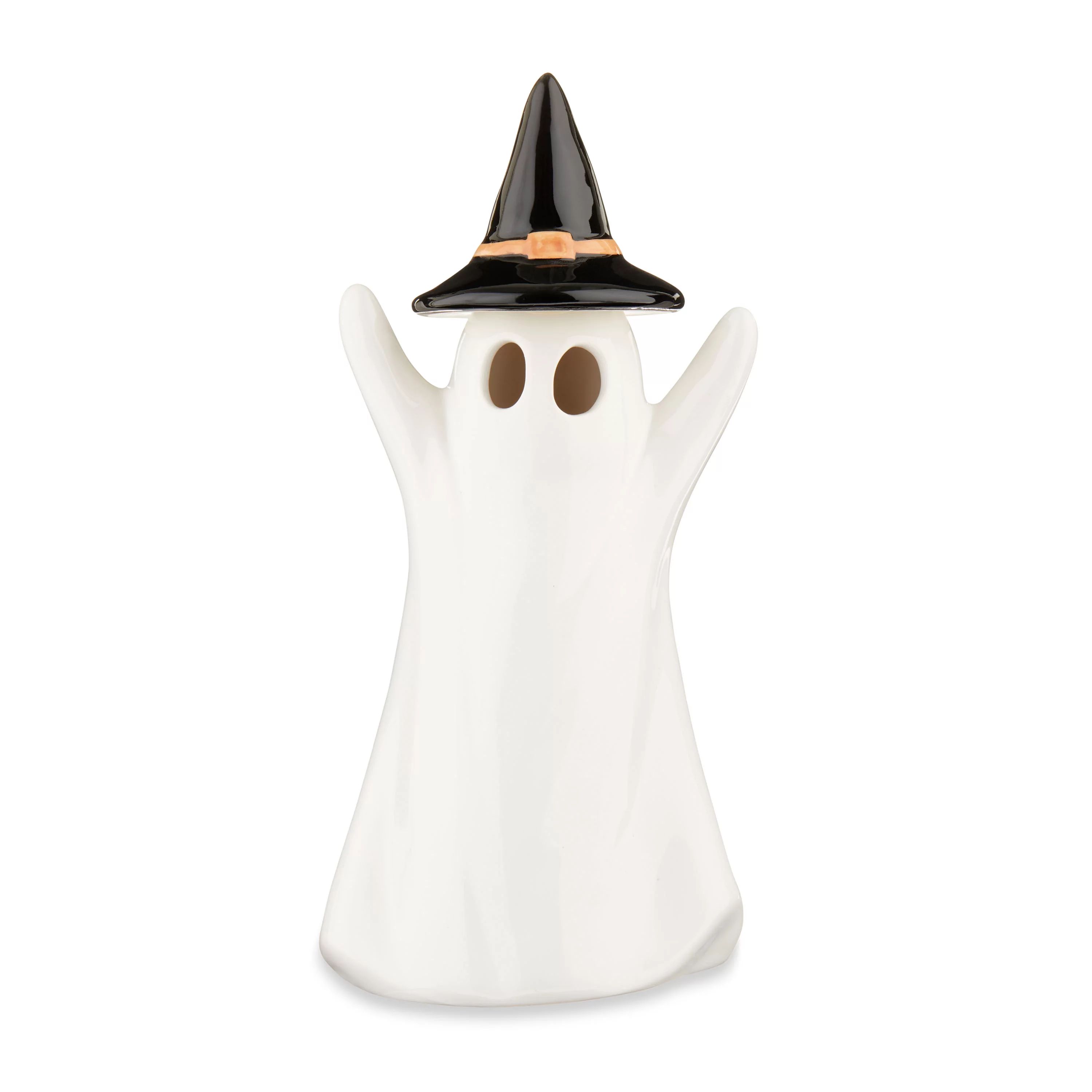 Halloween White Ceramic Light-Up Ghost Decorations, 4 in x 3.25 in x 8.5 in, by Way To Celebrate | Walmart (US)