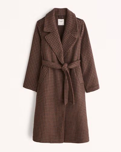 Wool-Blend Belted Blanket Coat | Abercrombie & Fitch (US)