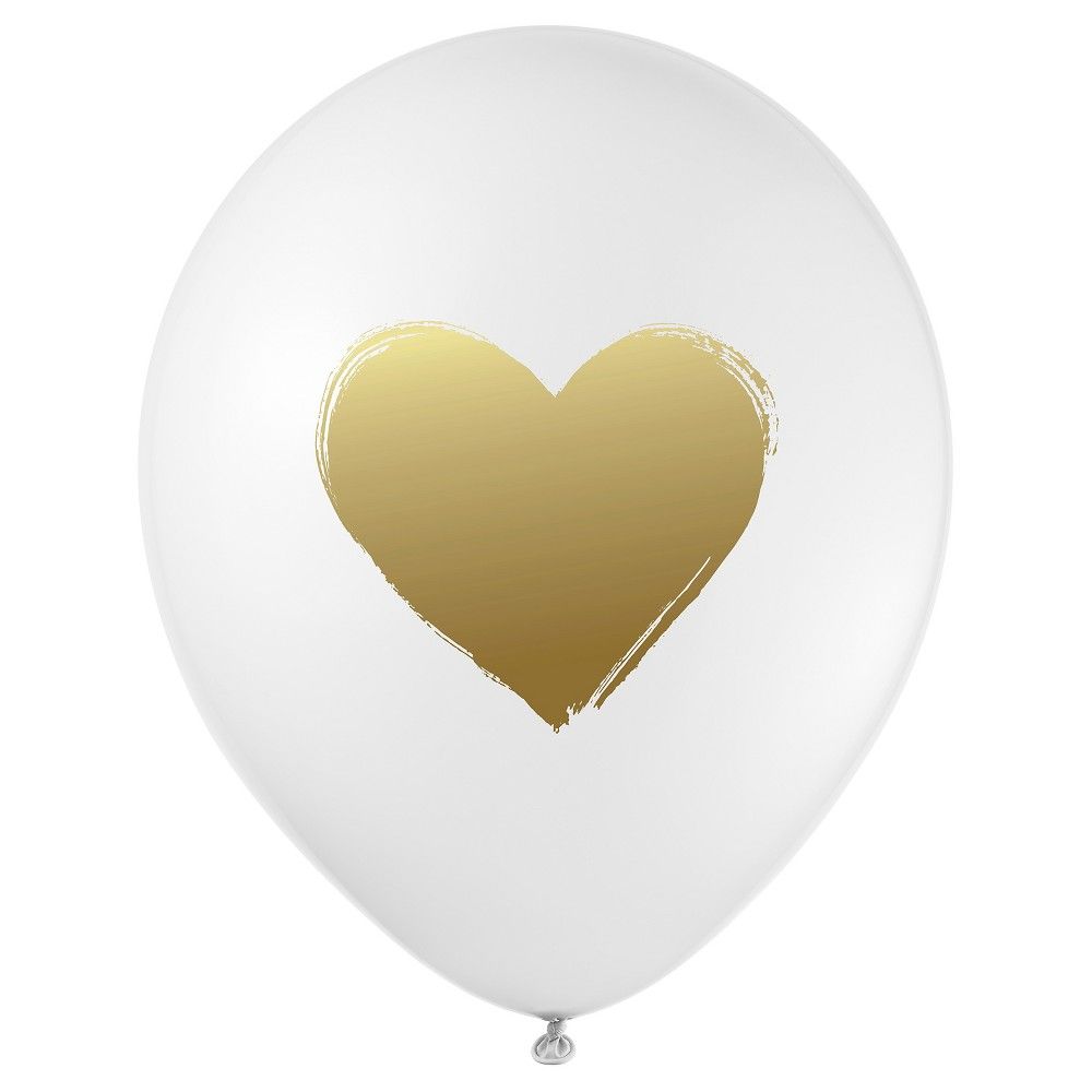 12ct Heart Shaped Designer Balloons Gold | Target