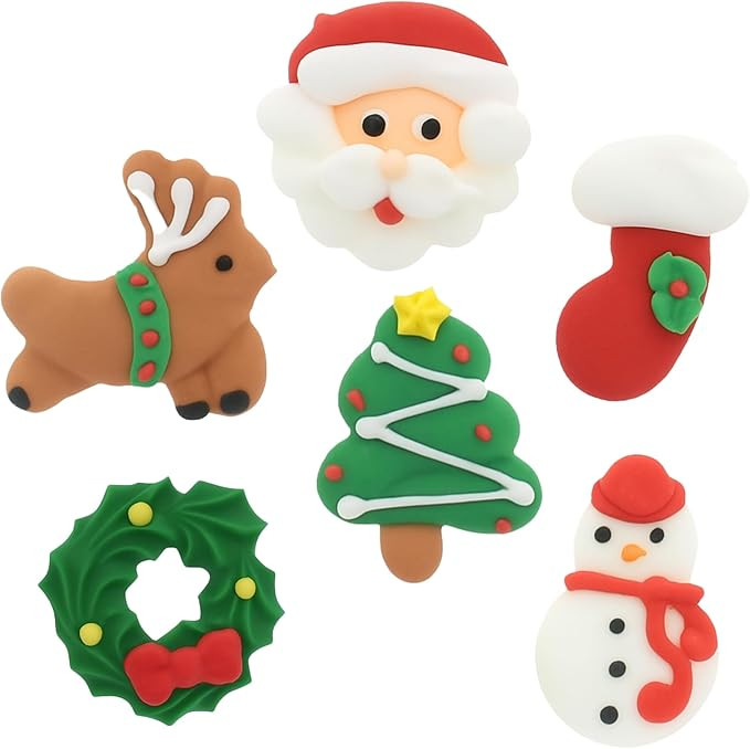Christmas Cupcake Toppers, Holiday Cake Toppers, Royal Icing Decorations, Cupcake Decorations, Ca... | Amazon (US)