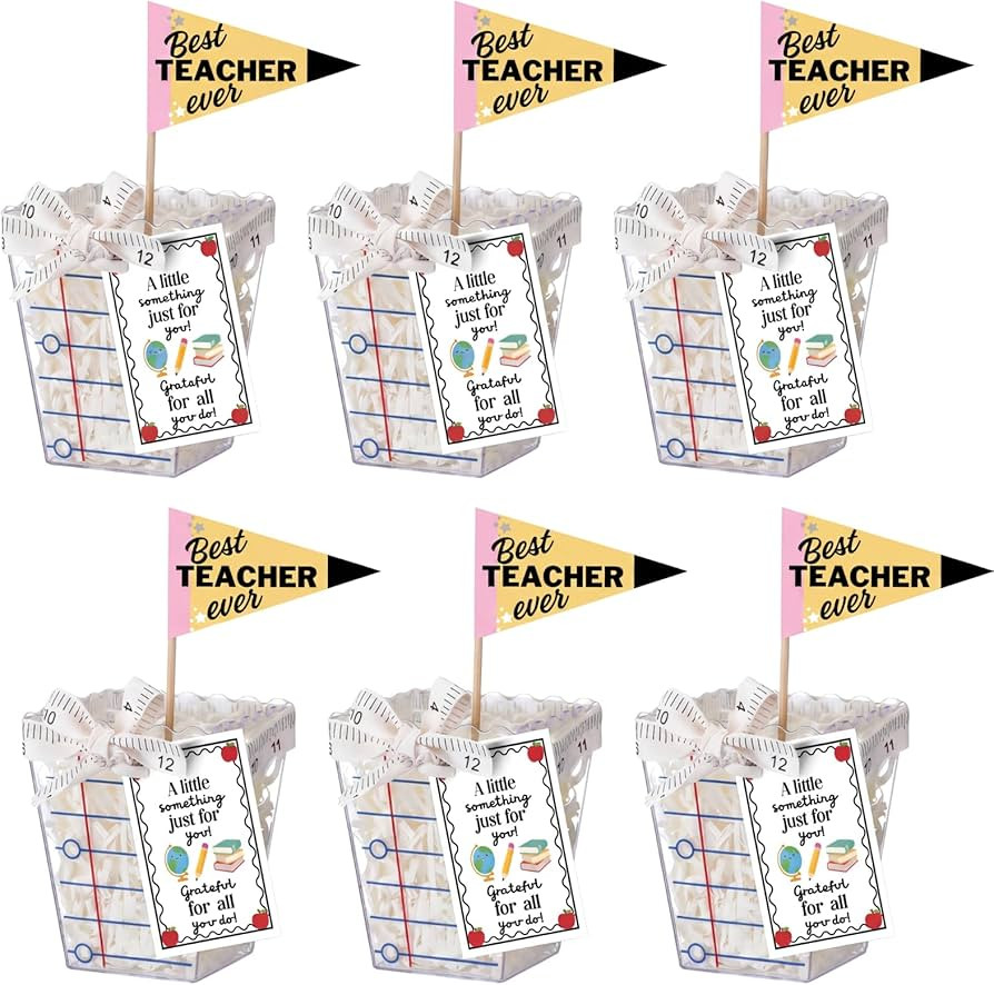 Potchen 6 Set Teacher Appreciation Gift Box with Plant Flag Welcome Back to School Candy Treat Bo... | Amazon (US)