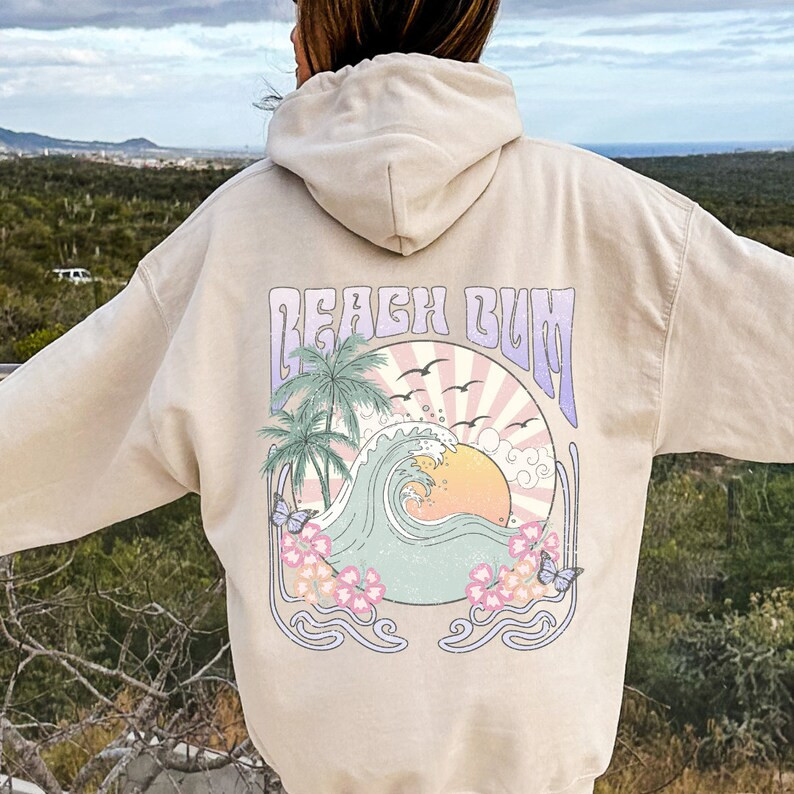Beach Bum Sunset Hoodie, Sunset Hoodie, Oversize Hoodie, Woman Hoodie, Aesthetic Clothes, Summer ... | Etsy (US)