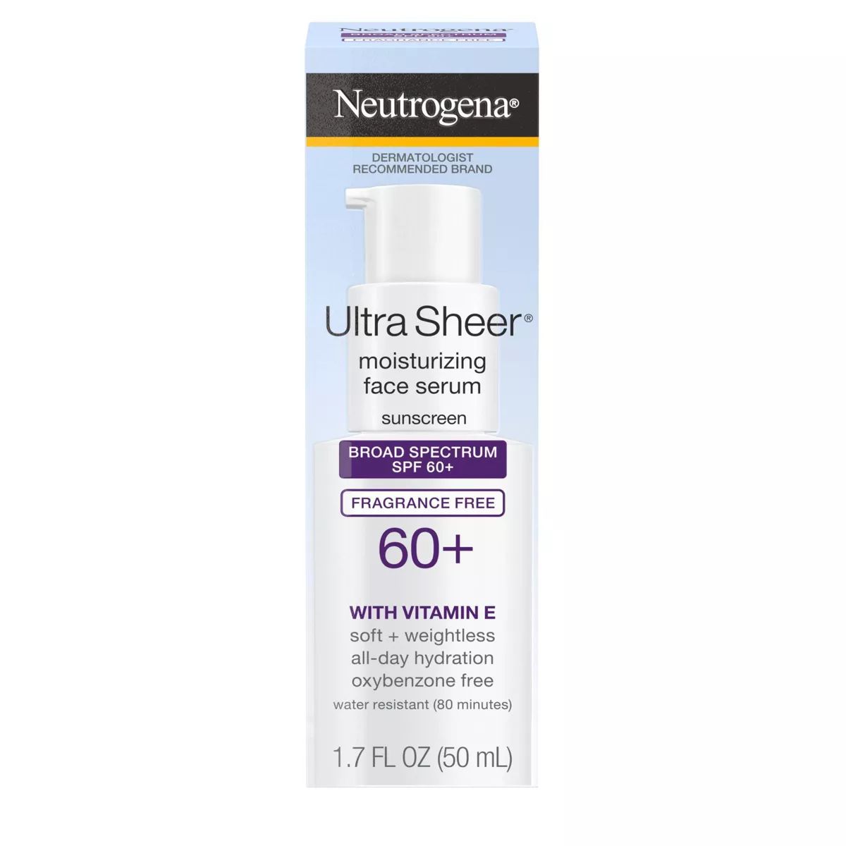 Neutrogena Ultra Sheer Moisturizing Face Sunscreen Serum - SPF 60+ - 1.7oz | Target