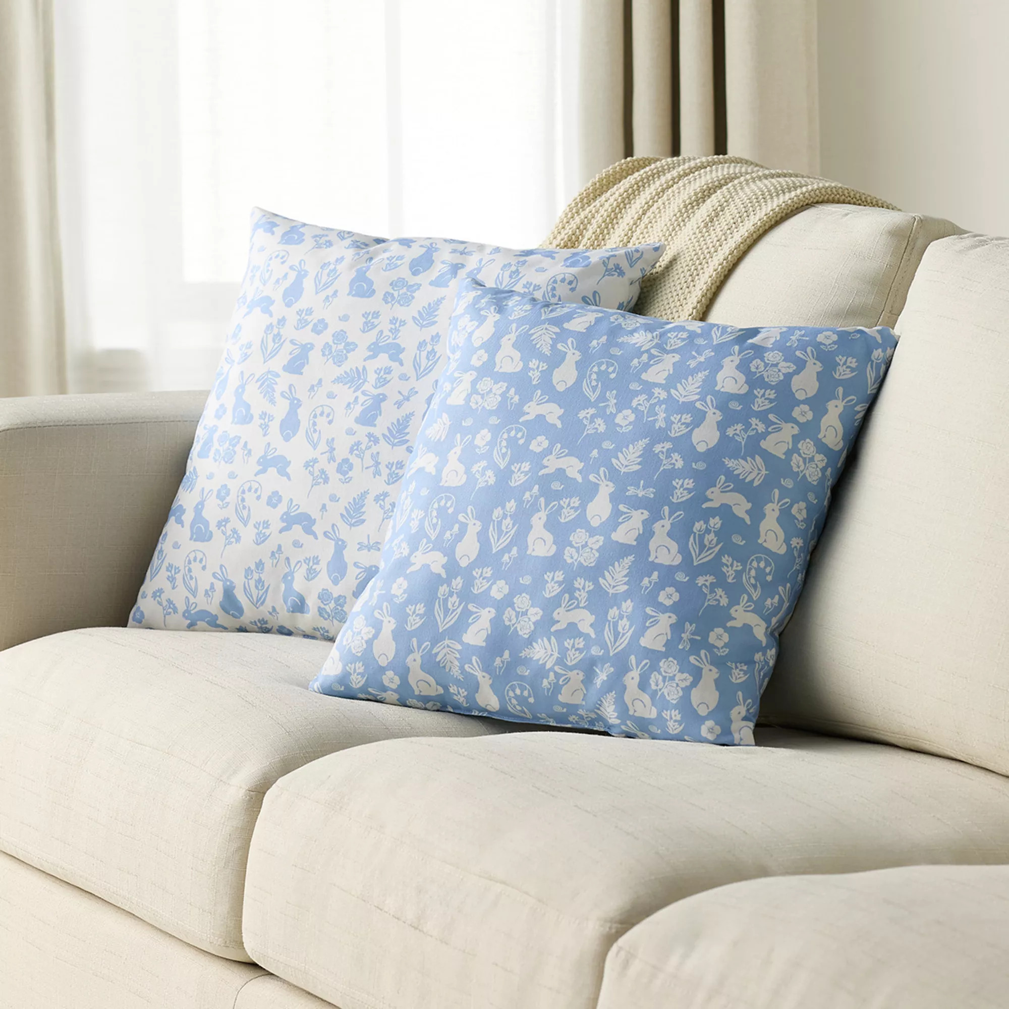 Celebrate Together™ Easter 2-pack Blue & White Bunnies Pillow | Kohl's