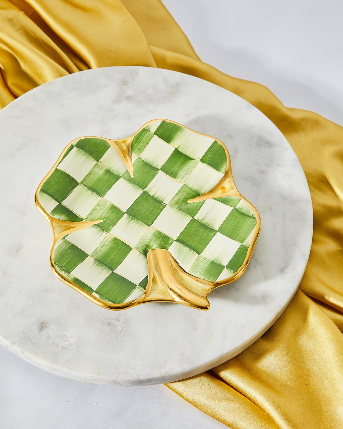 Lucky Check Clover Plate | Horchow