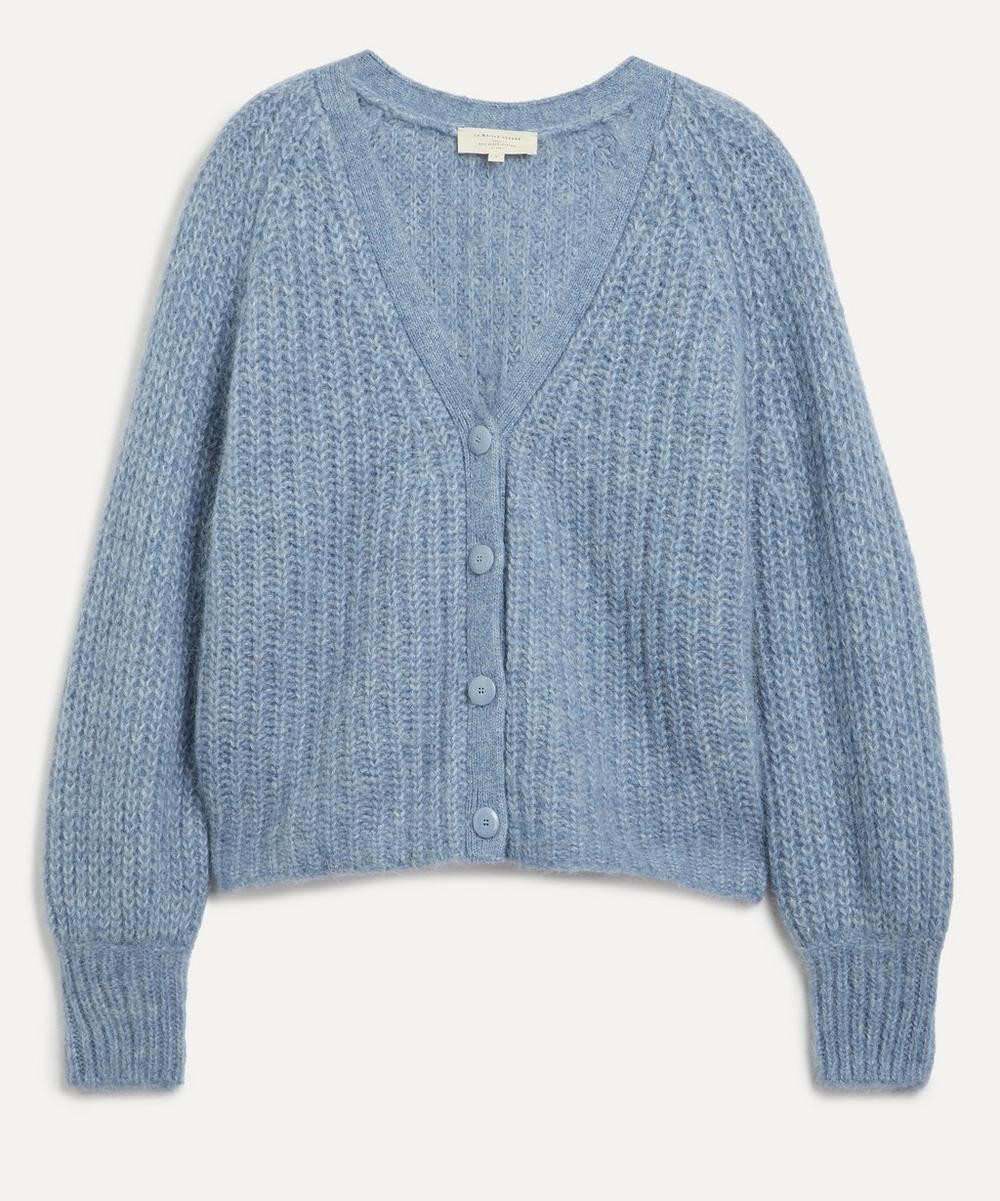 Sezane Women's Basile Vintage Blue Alpaca-Wool Rib-Knit Cardigan | Liberty London (UK)