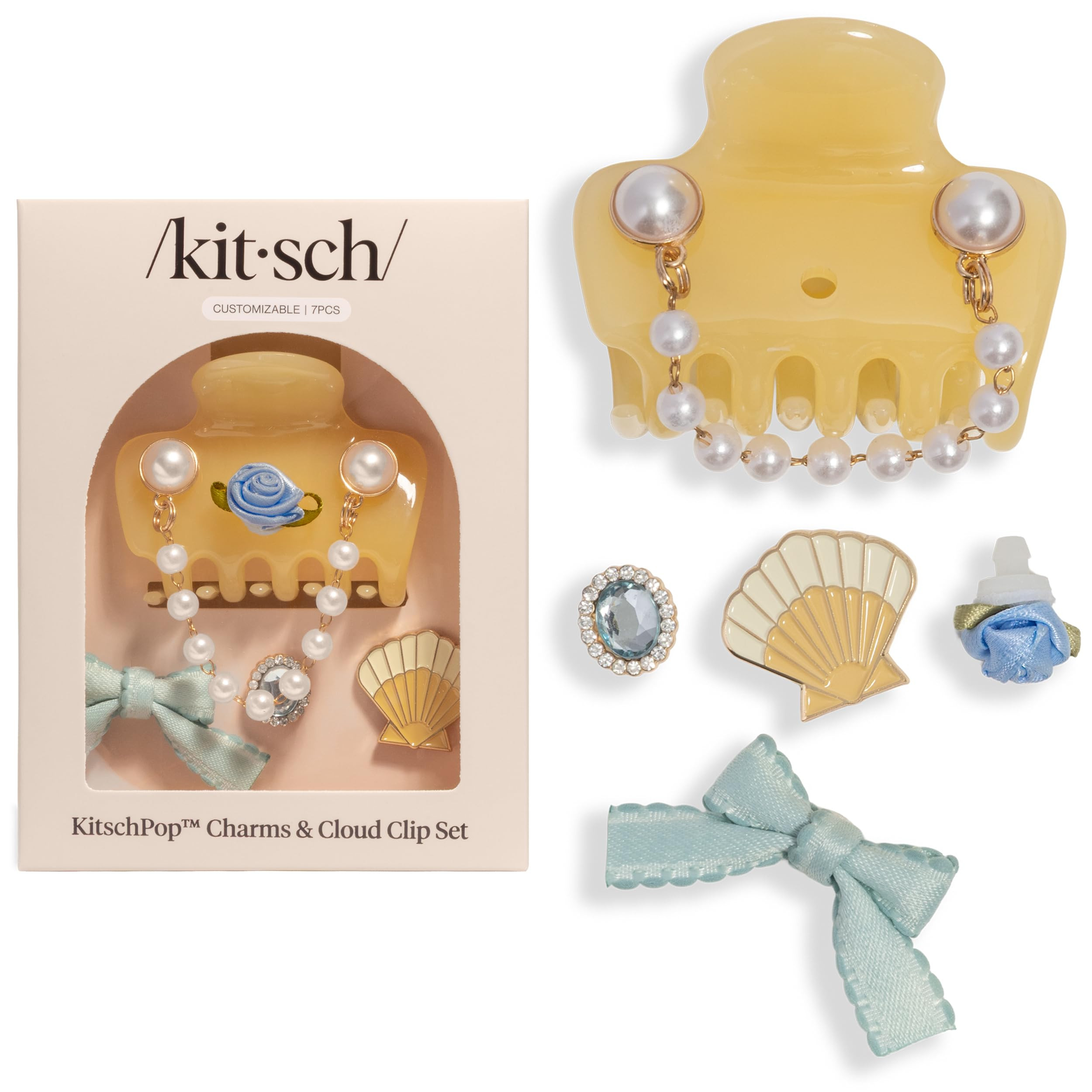 KitschPop ™ Hair Clips For Women with Charm Sets -Customizable Cloud Claw Clip With Interchange... | Amazon (US)