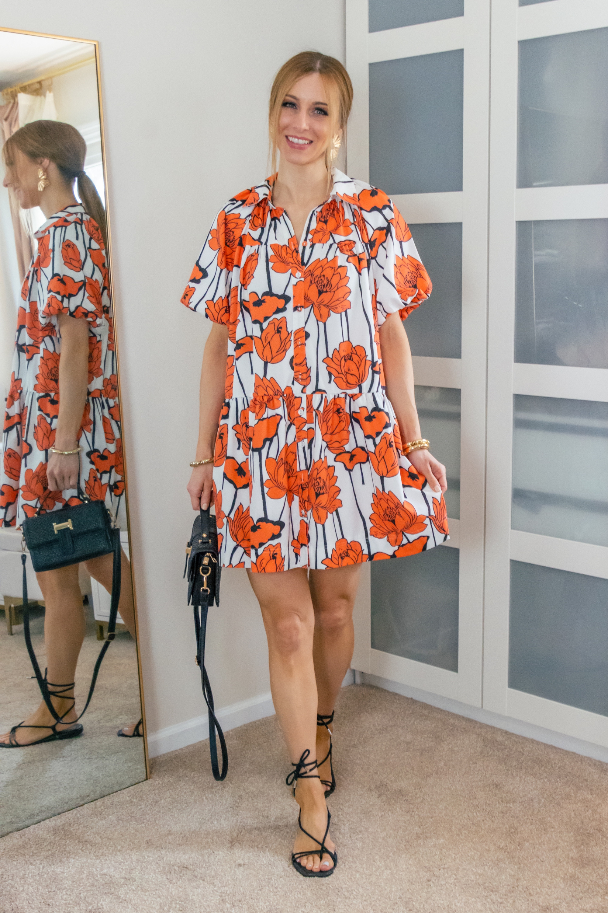 Feeling like a summer day in a floral shirt dress! I'm all about this casual, yet chic style. Perfect for a summer brunch outfit or a casual night out. Also, don't forget to add a pair of lace up sandals! They're the perfect summer accessory. 😊
>>I'm in a size small in the dress. It should also be noted that the dress is NOT lined and really doesn't pass the arm raise test. You will want to wear a slip or shorts (or both) underneath.
 

 #LTKootd #LTKSeasonal #LTKOver40