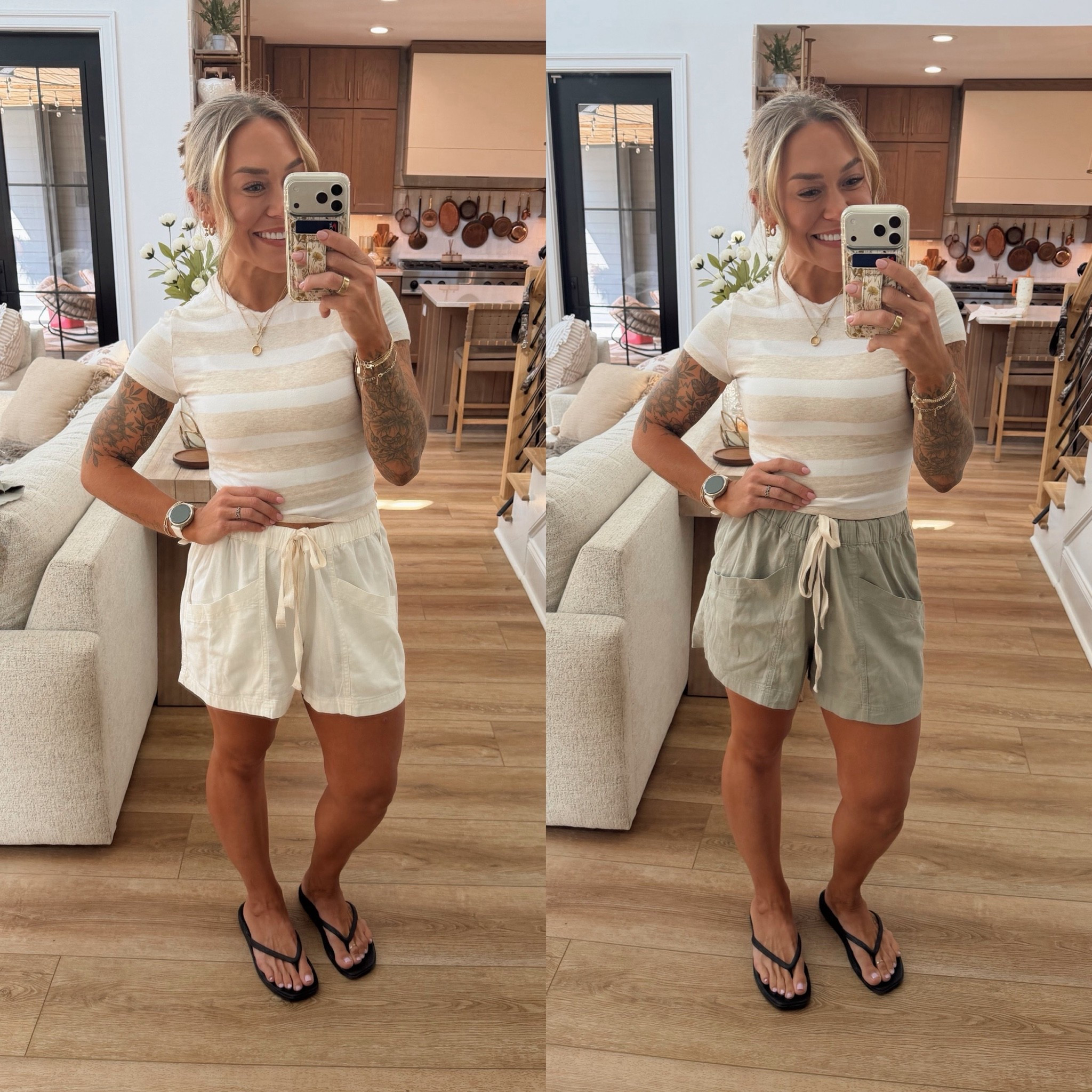 These @Target shorts are a freaking dream!!!! So lightweight, relaxed, cute & comfy! 🫶🏼 I sized up to a L for lots of leg / booty room! Top is old @abercrombie but I linked the exact one! In a S☺️ sandals tts! 

Ootd / summer style / cute / casual / Holley Gabrielle

#LTKootd #LTKgrwm