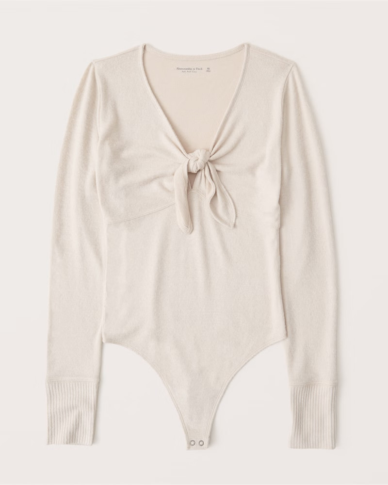 Cozy Tie-Front Bodysuit | Abercrombie & Fitch (US)