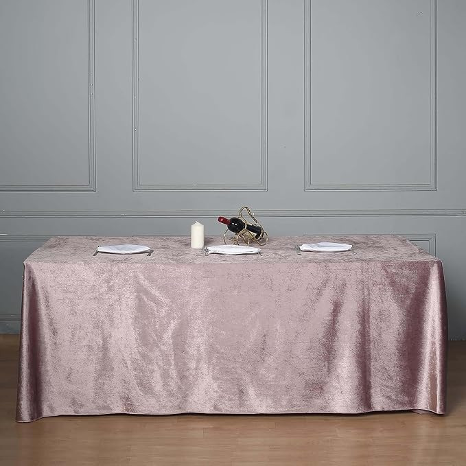 90 x 156 Inch Dusty Rose Rectangle Tablecloth - Premium Velvet Table Cloth for Wedding, Party, Ba... | Amazon (US)