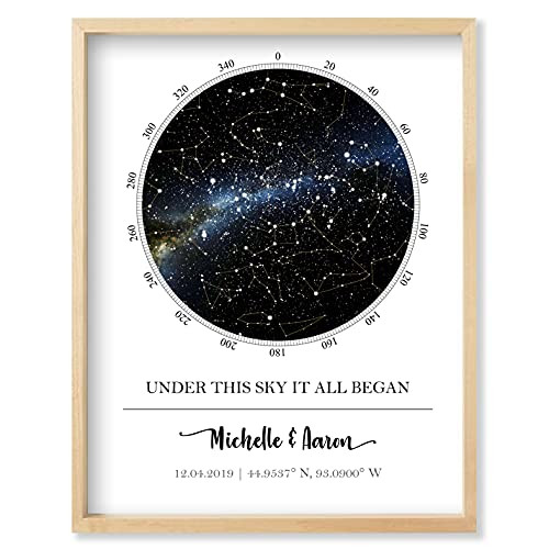 Custom Star Map - Personalized Star Map (Multiple Sizes - Unframed Star Prints, Star Constellatio... | Amazon (US)
