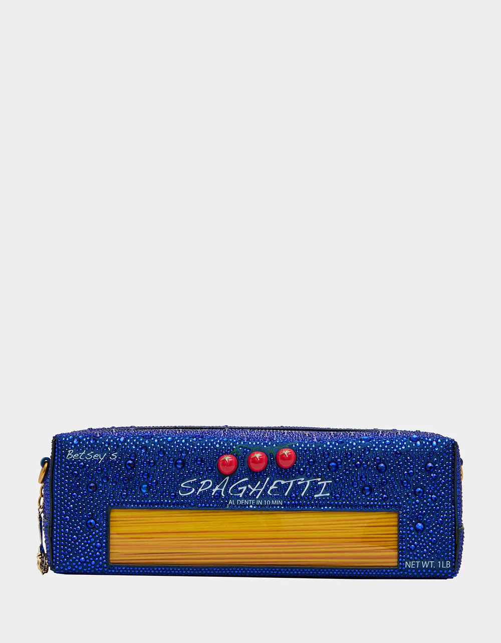 FEELIN SAUCY BLUE Rhinestone Pasta-Themed Women's Crossbody Handbag | Betsey Johnson