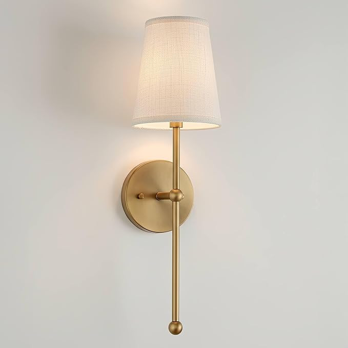 Possini Euro Design Elena Modern Wall Sconce Lighting Warm Brass Gold Metal Hardwired 21" High Fi... | Amazon (US)