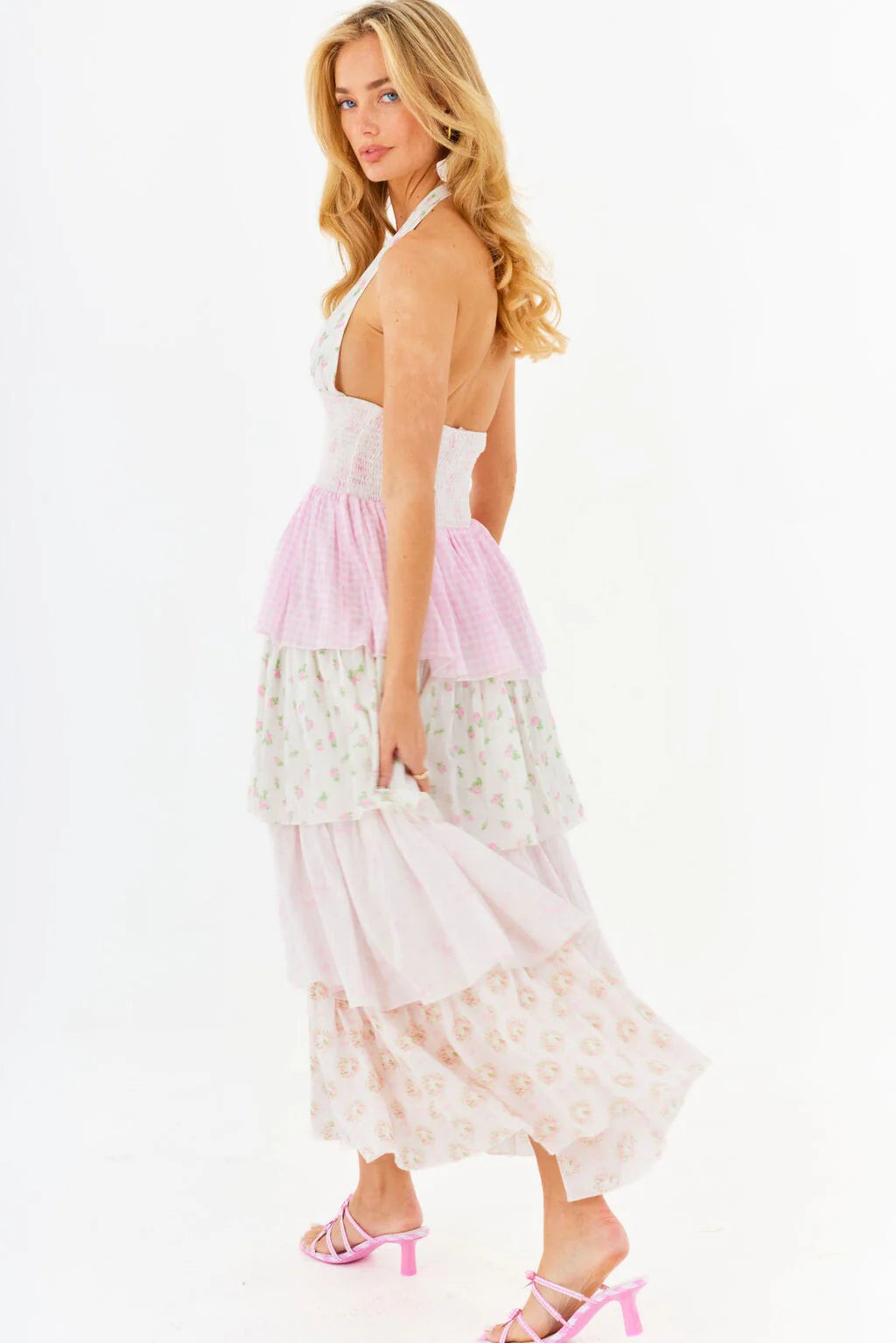 Bonnie Maxi Dress - Pastel Pink Mix [Amy Jane London] | Pink Creek