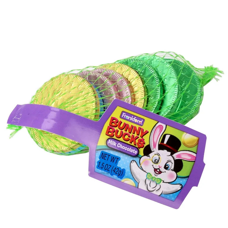 Frankford Bunny Bucks Easter Milk Chocolate Foil Coins in Mesh Bag 1.5oz | Walmart (US)