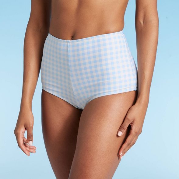 Women's Gingham Bikini Bottom - Kona Sol™ Blue | Target