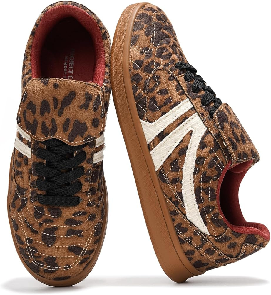 Project Cloud Leather Womens Sneakers - Memory Foam Casual Sneakers for Women Footwear Lace Up Wo... | Amazon (US)