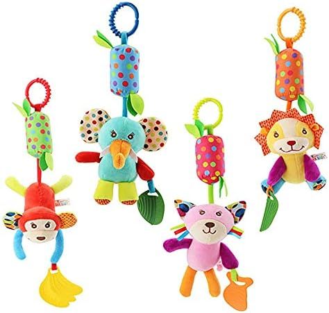 Baby Hanging Rattles Toys, Newborn Crib Toys Car Seat Stroller Toys for Infant, Colorful Animal B... | Amazon (US)