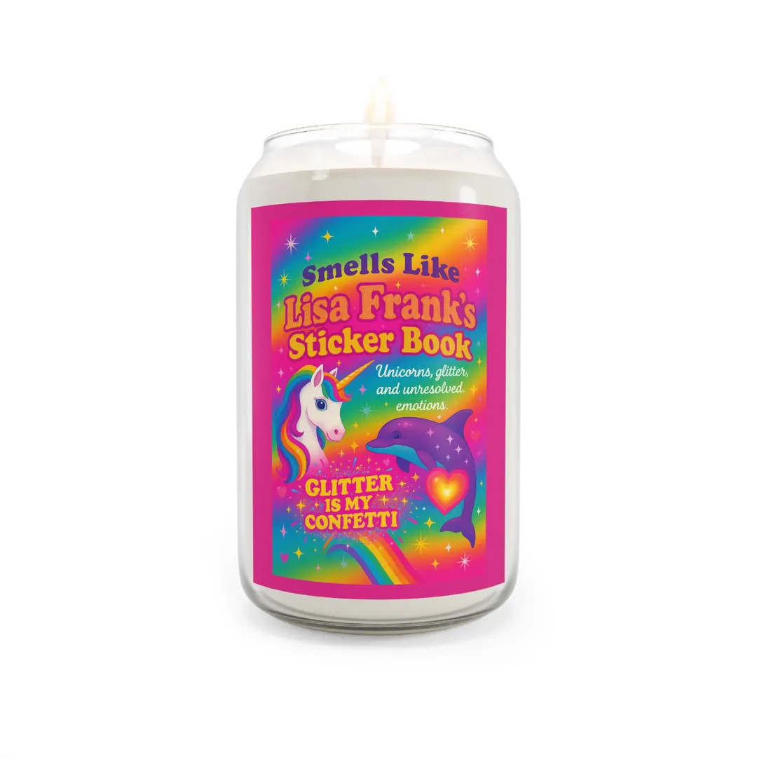 Smells Like Lisa Frank's Sticker Book - Vanilla Bean Scent - Funny Nostalgic Candle Gift for 90s ... | Etsy (US)