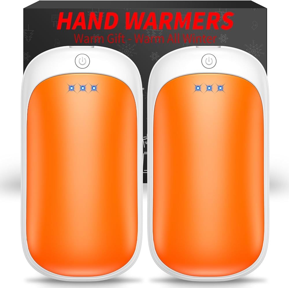 2 Pack Hand Warmers Rechargeable, Portable Electric Hand Warmers Reusable, USB 2 in 1 Handwarmers... | Amazon (US)