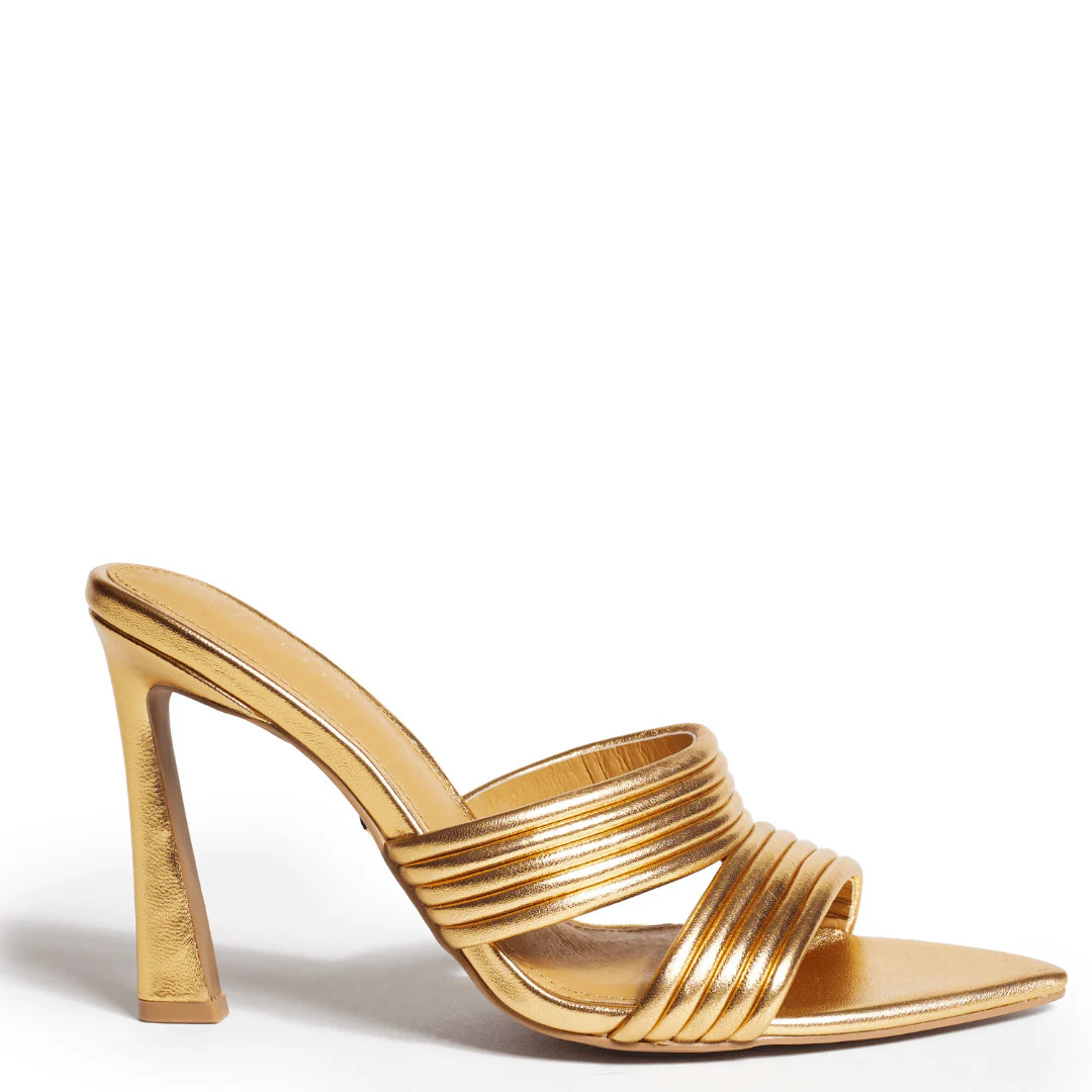 Adly - Dark Gold Slide Sandal | Cecelia New York