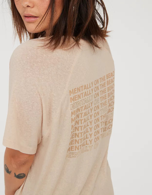 OFFLINE By Aerie Bouncy Cotton Scoop Neck T-Shirt | American Eagle Outfitters (US & CA)