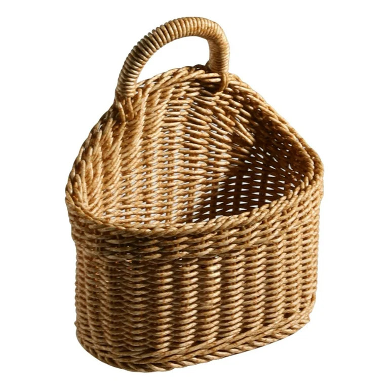 Wall Hanging Storage Basket Sturdy Woven Large Capacity with Handle Storage Container for Kitchen... | Walmart (US)