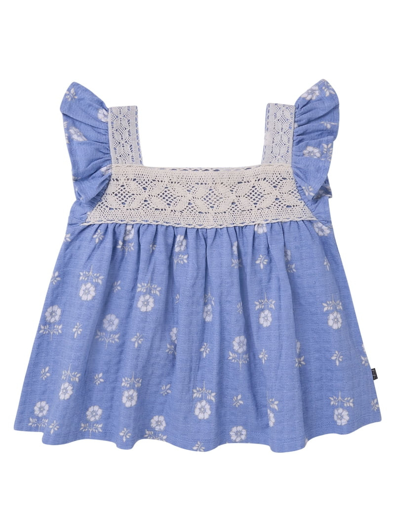 Modern Moments by Gerber Toddler Girl Square Neck Ruffle Outfit Set, 2-Piece, Sizes 12 Months - 5... | Walmart (US)