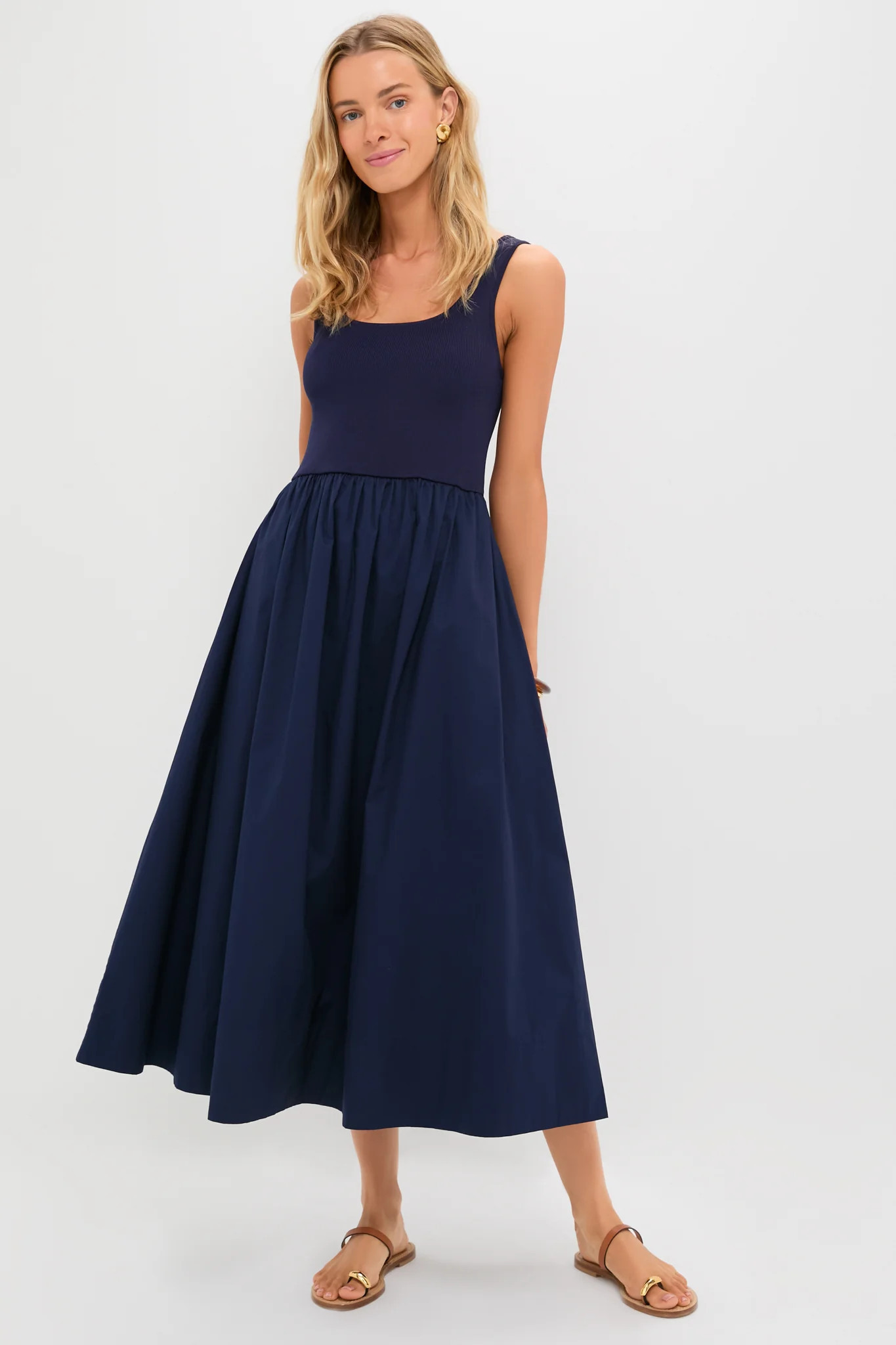 Navy Mixed Media Juliette Dress | Tuckernuck (US)