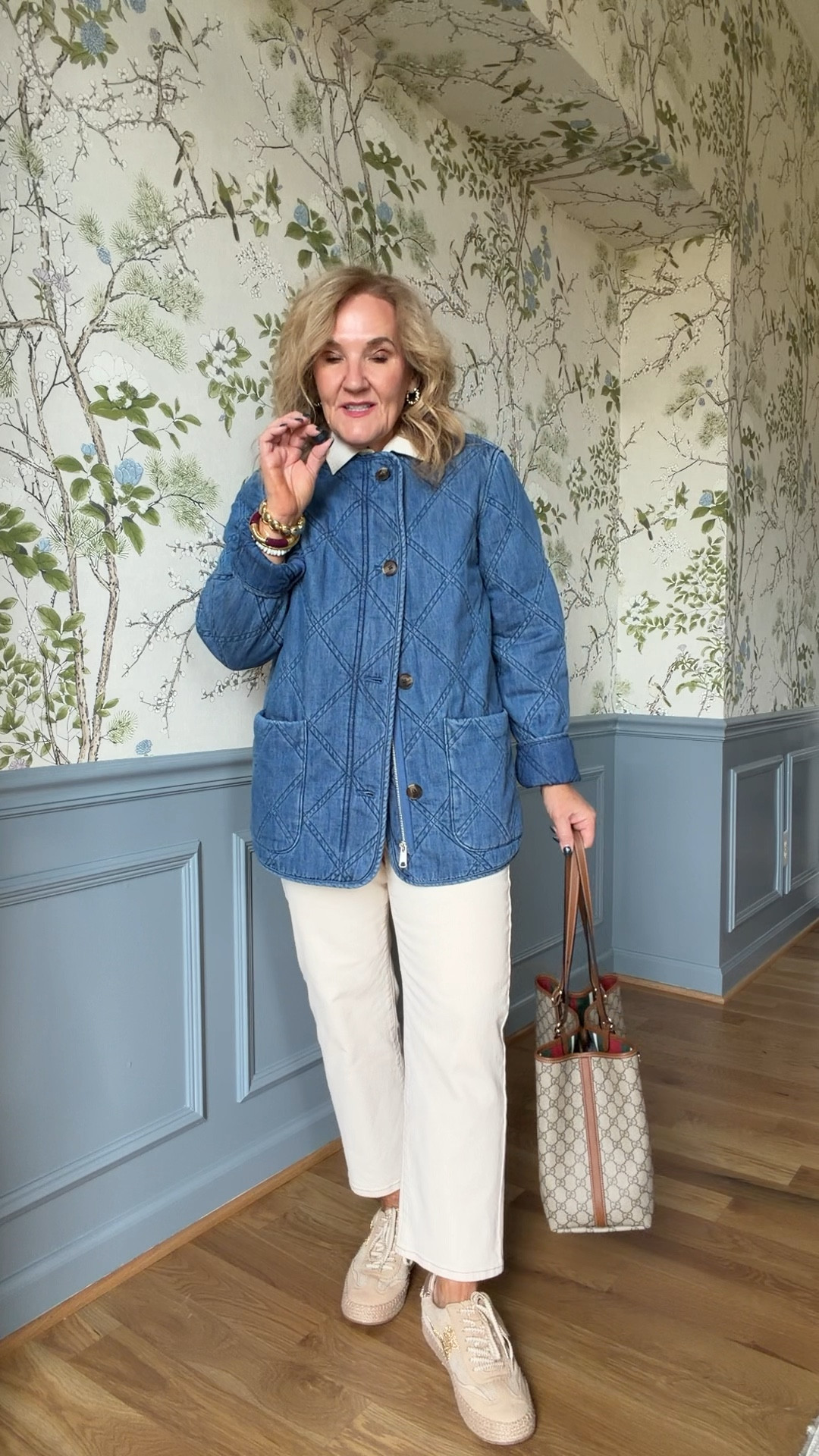 New loft arrivals. Sizes in jeans all 29 petite. 
Floral Quilted jacket medium petite 
Everything else size medium/8/29 regular 
Outfits for early spring, vacations, some wear right now  

Nordstrom denim jacket 

#LTKOver40 #LTKSaleAlert #LTKPetite