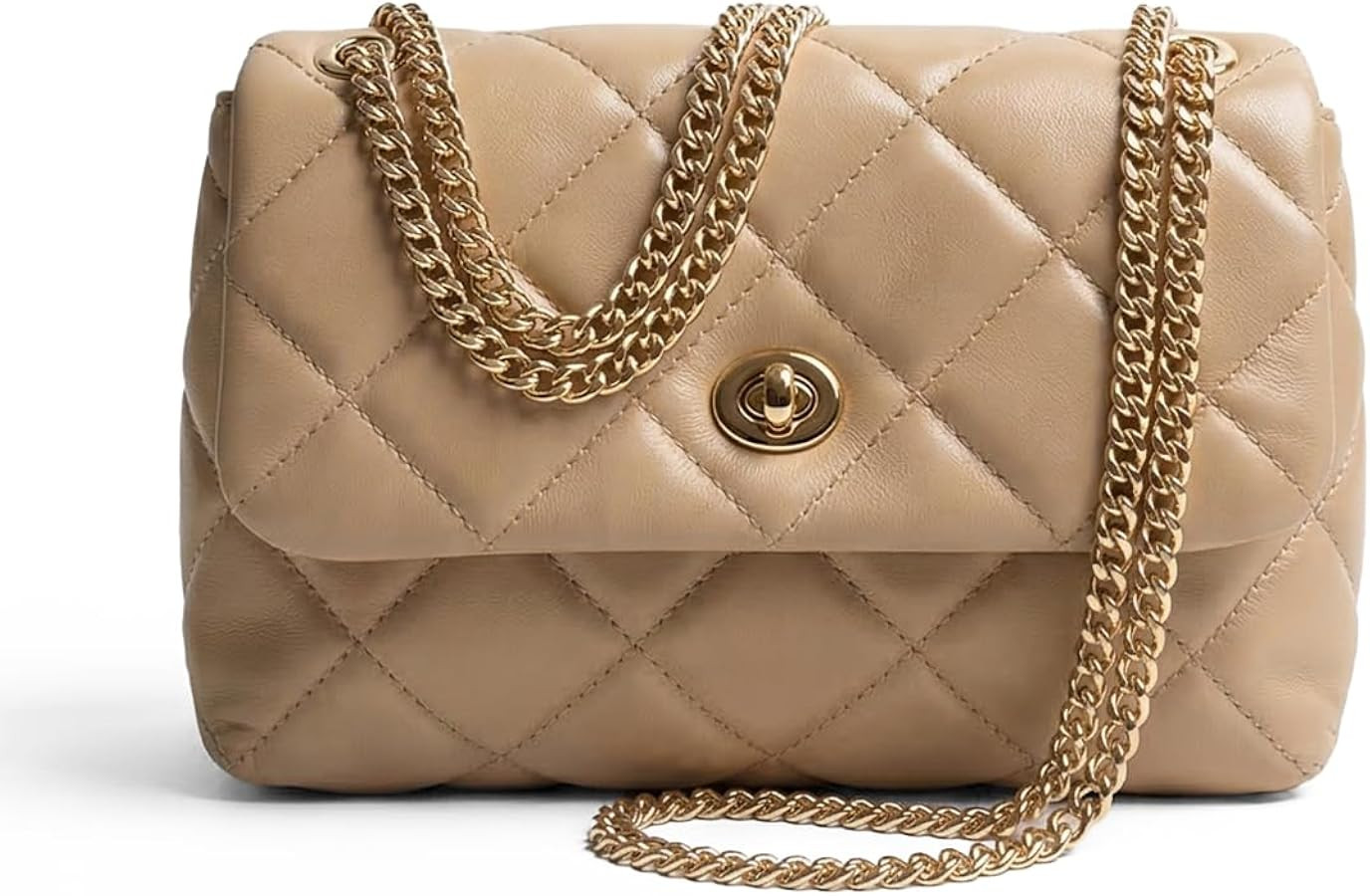 Apryl Quilted Crossbody Bags for Women - Shoulder Bag with Chain Purse Strap - Small Trendy Soft ... | Amazon (US)