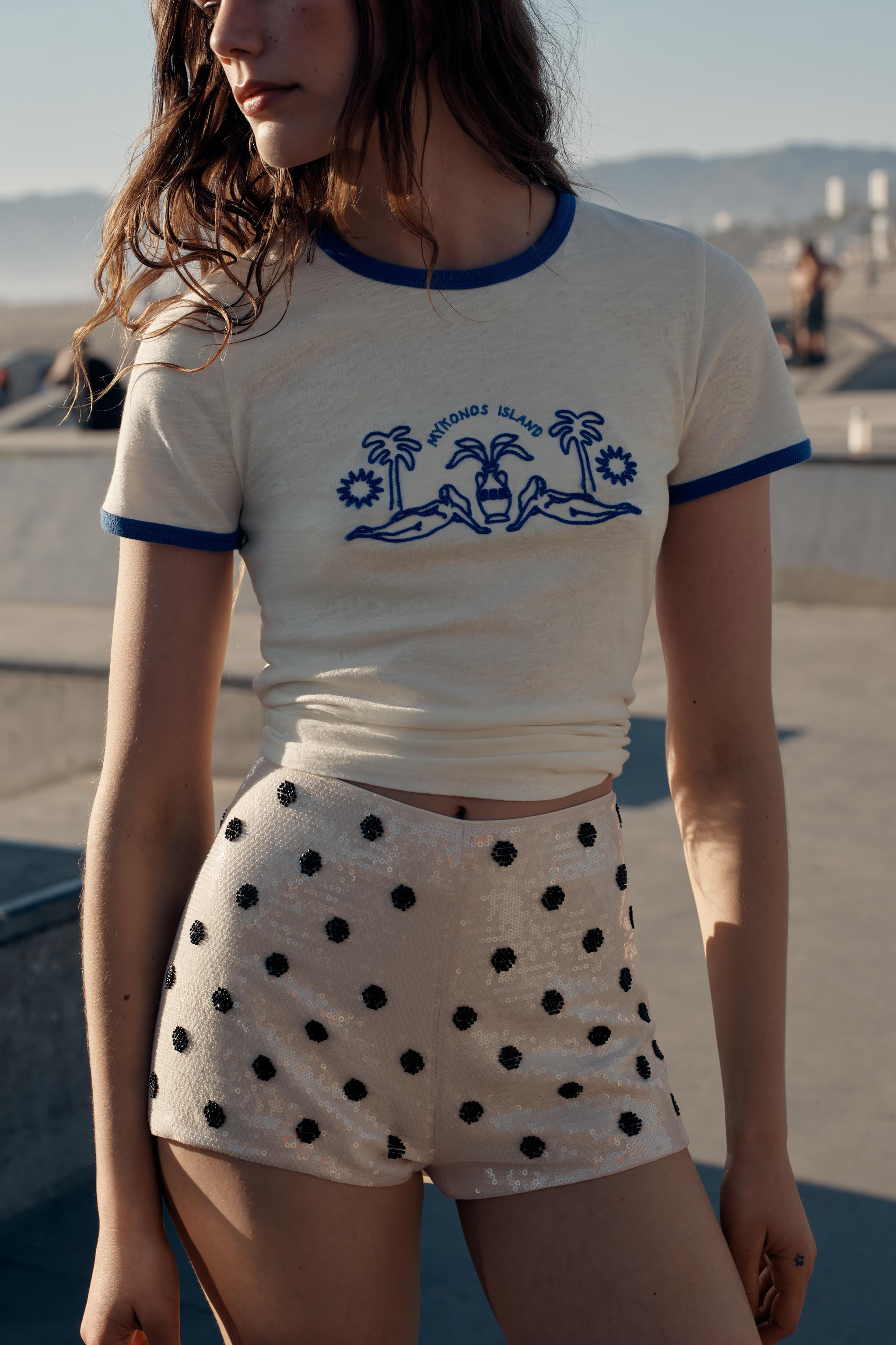 SEQUIN DOT MINI SHORTS | Zara UK