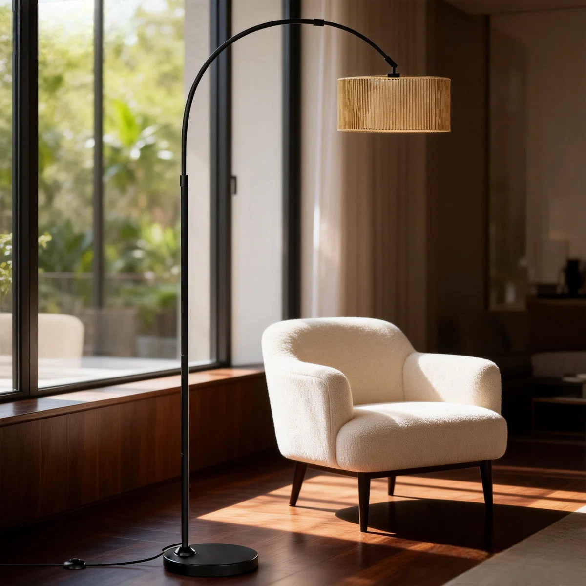 Floor Lamps With Remote Control For Living Room, Arc Floor Lamp With Remote & Dimmable Bulb, Boho... | Wayfair North America