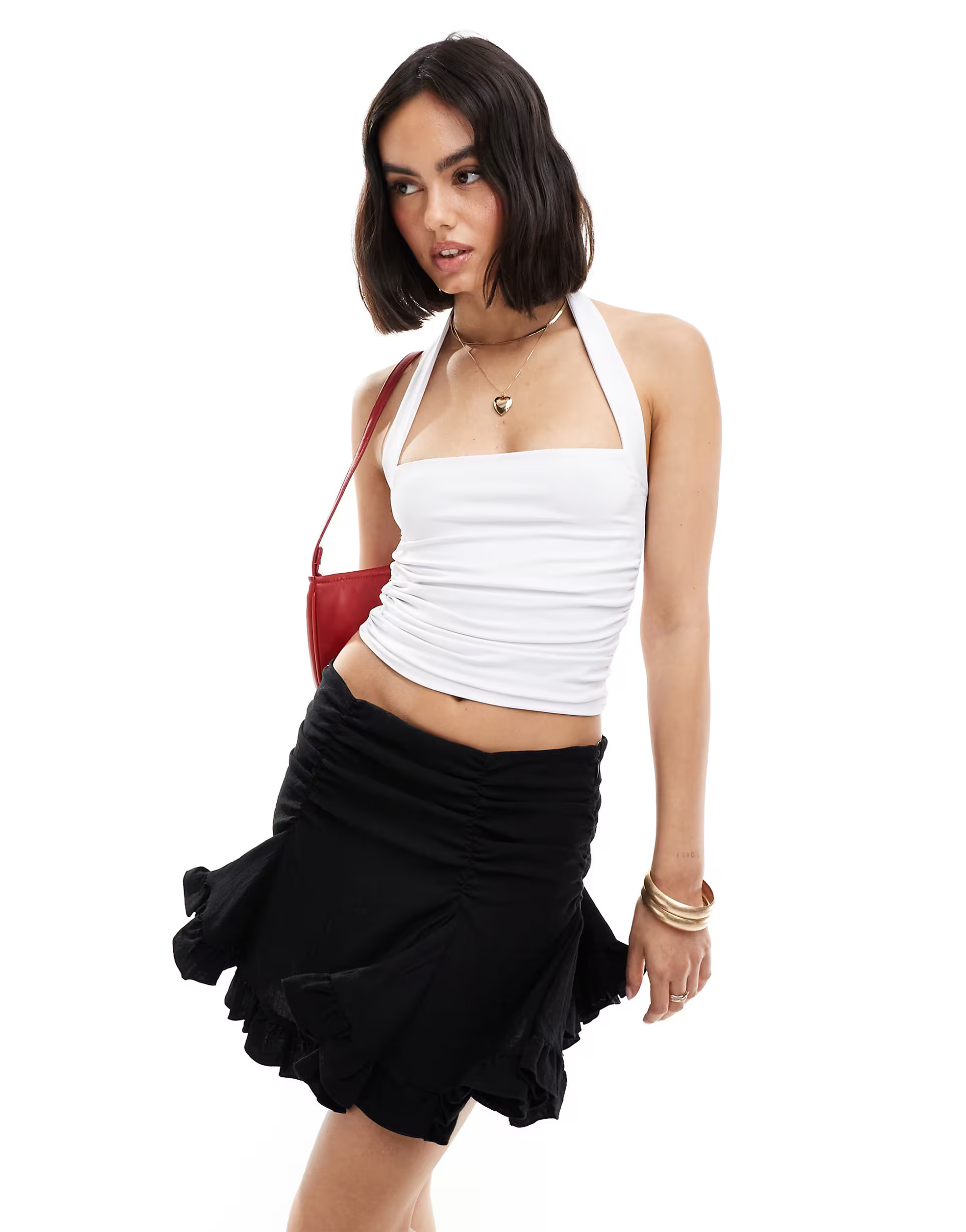 ASOS DESIGN slinky halter top in ivory | ASOS | ASOS (Global)
